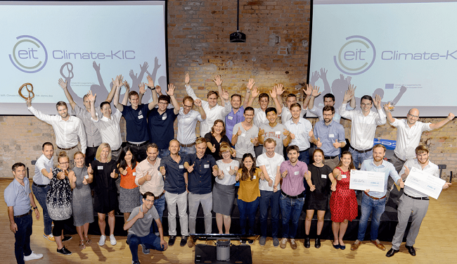 Gruppenfoto der Climate-KIC Accelerator Start-ups bei der Cleantech Venture Competition