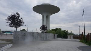 Wassertum und Springbrunnen in Hyllie in Malmö