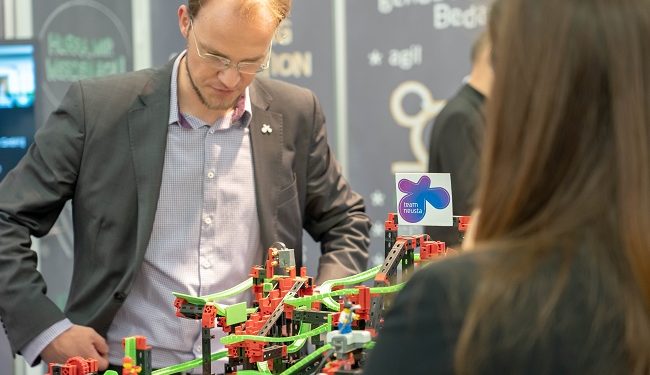 Vorführung des Murmelbahn-Demoprojekts auf der #Eworld2019 als Use Case für Wartung und Monitoring von Kraftwerksanlagen