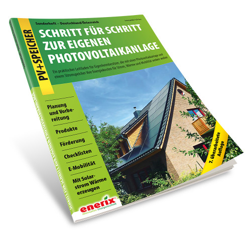20250619-Bild Photovoltaik-Leitfaden 2020-Ratgeber für Hausbesitzer-technewable Hochglanzmagazin Ratgeber von enerix in grün mit PV-Anlage, Schritt für Schritt zur eigenen Photovoltaik-Anlage